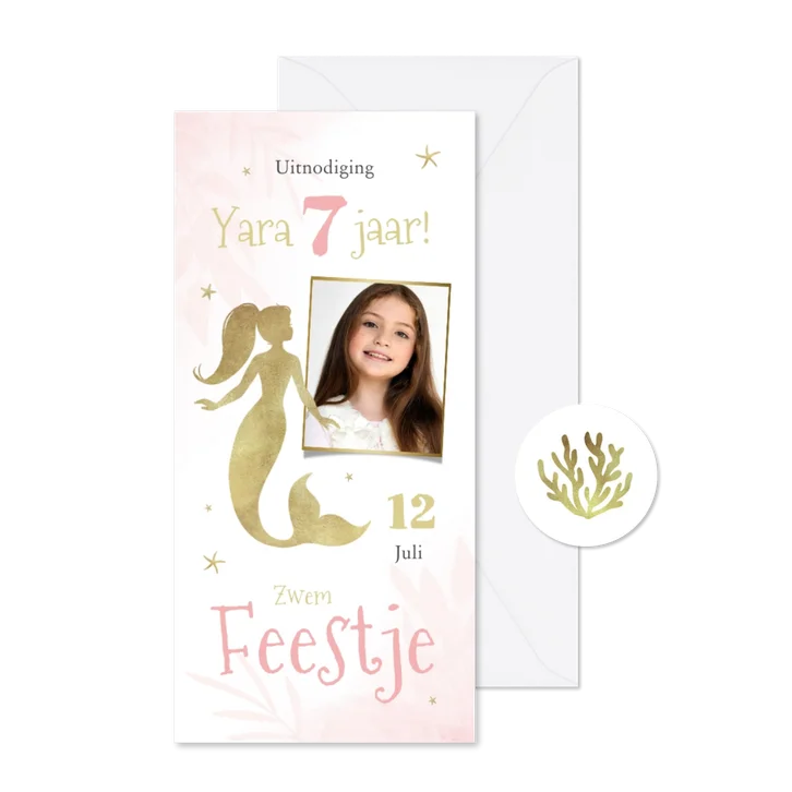 Kinderfeestje zwemfeest zeemeermin foto sterren