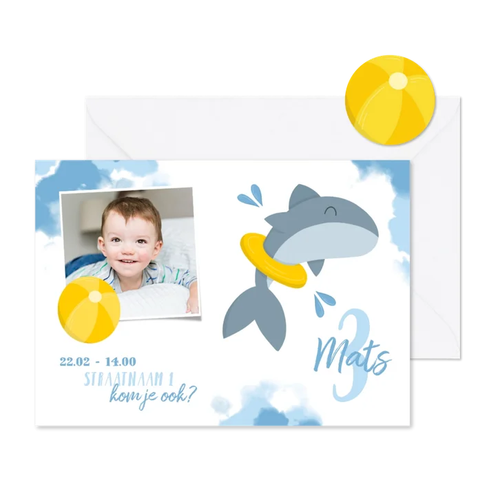  Kinderfeestje zwemfeestje haai met band en bal