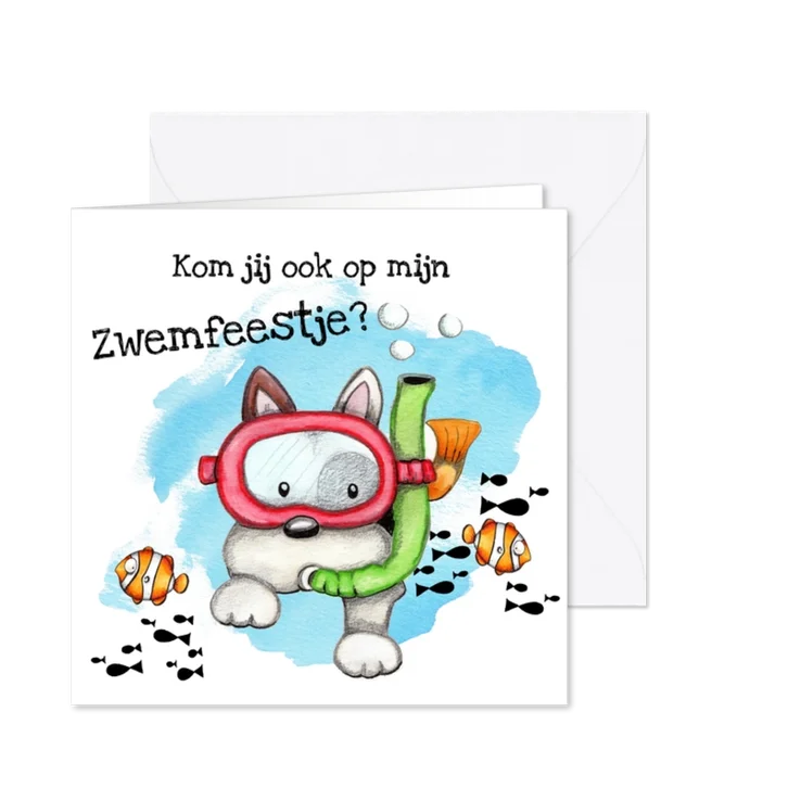 Kinderfeestjes hondje met snorkel