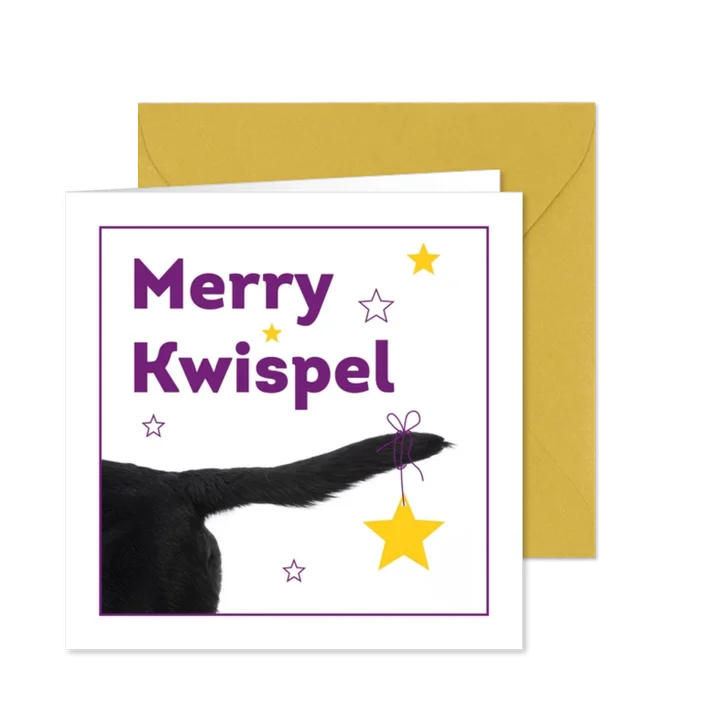 KNGF kerstkaart merry kwispel