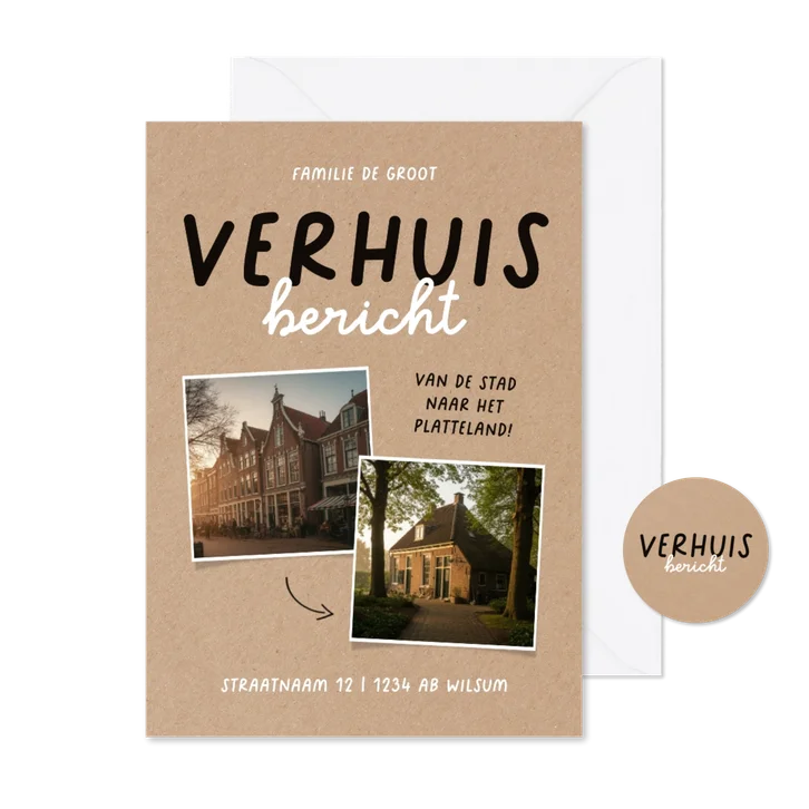 Kraft verhuiskaartje adreswijziging met foto's
