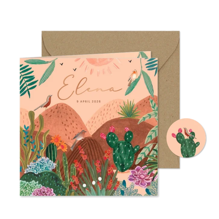 Lief geboortekaartje landschap bergen