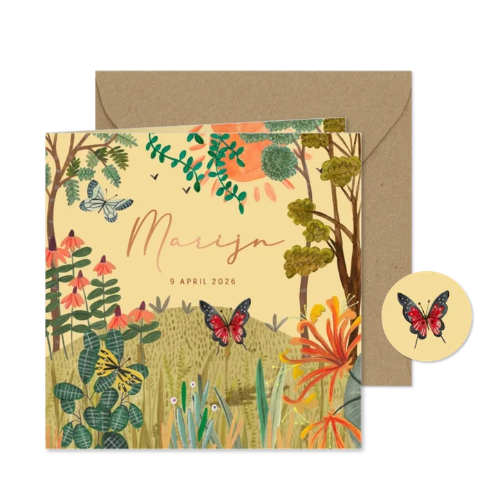 Lief geboortekaartje landschap savanne