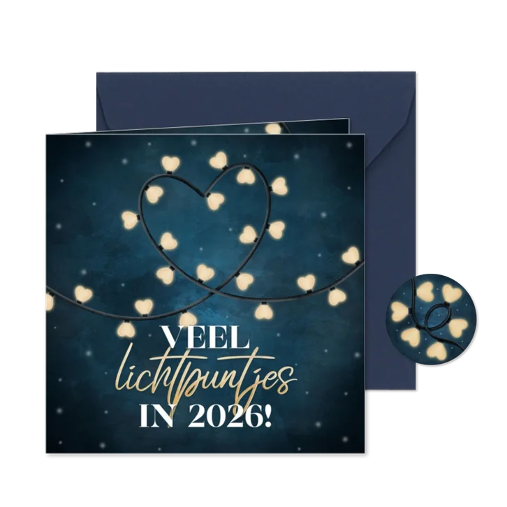 Liefdevolle nieuwjaarskaart veel lichtpuntjes in 2026