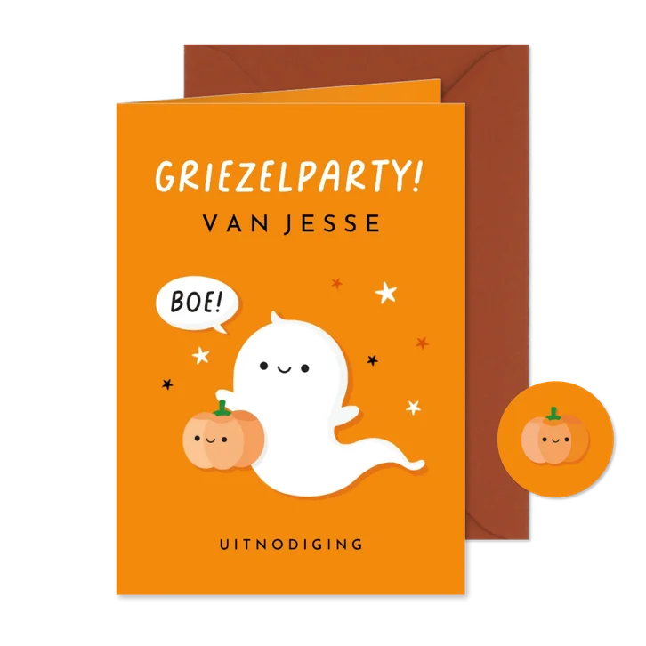 Lieve uitnodiging voor een griezel Halloween kinderfeestje