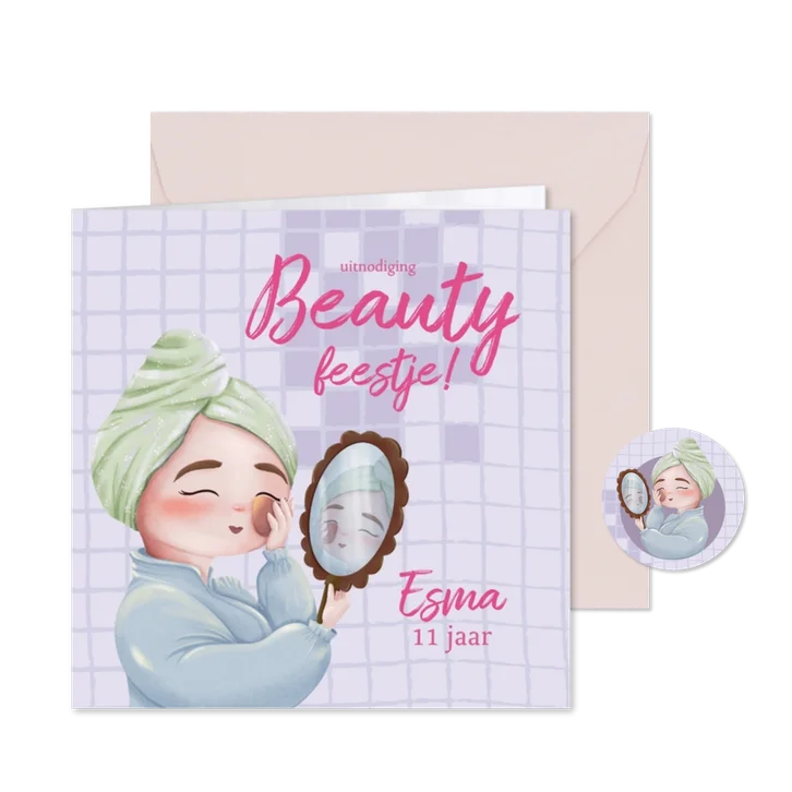  Make-up feest uitnodiging beauty party voor meiden