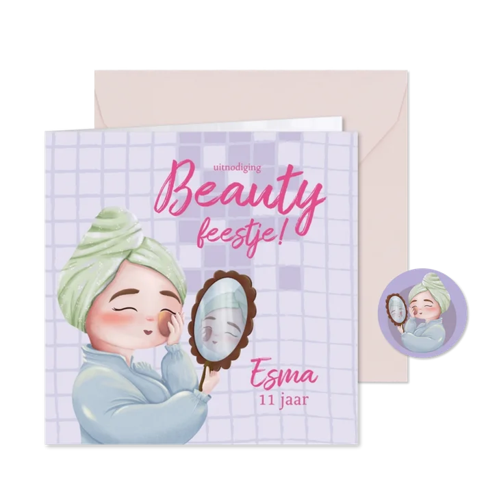  Make-up feest uitnodiging beauty party voor meiden