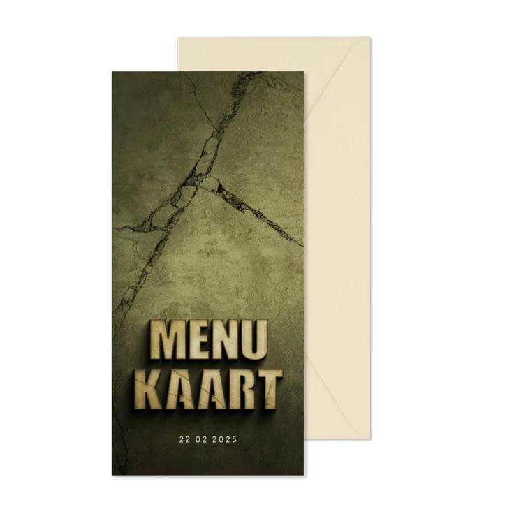 Menukaart vormsel stoer filmposter donkergroen