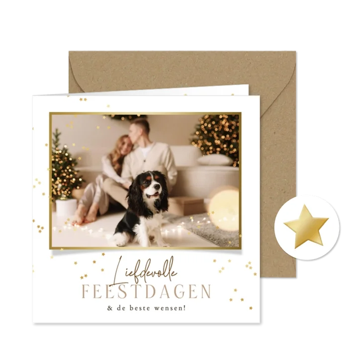 Minimalistische kerstkaart liefdevolle feestdagen foto ster