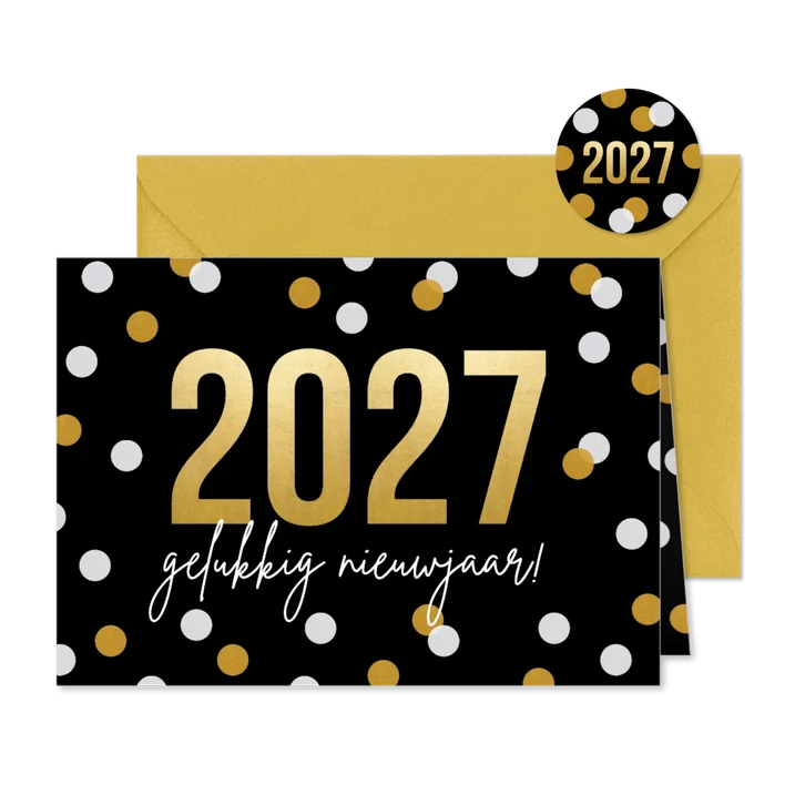 Moderne nieuwjaarskaart 2027 gelukkig nieuwjaar 