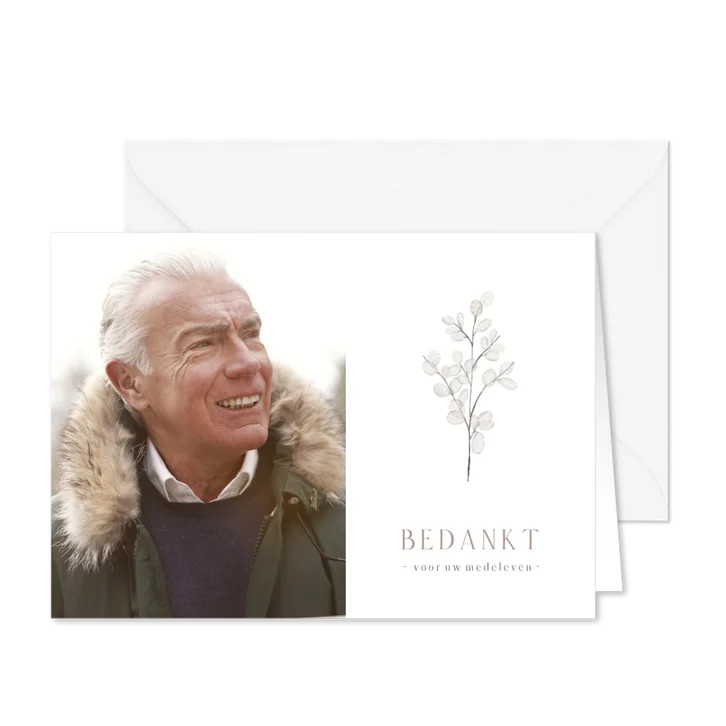 Moderne rouw bedankkaart met judaspenning illustratie