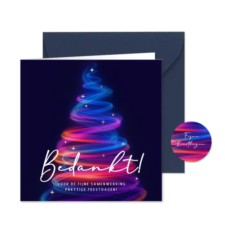 Moderne zakelijke kerstkaart kerstboom blauw rood