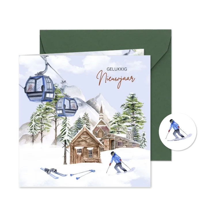 Nieuwjaar skihut in de winter