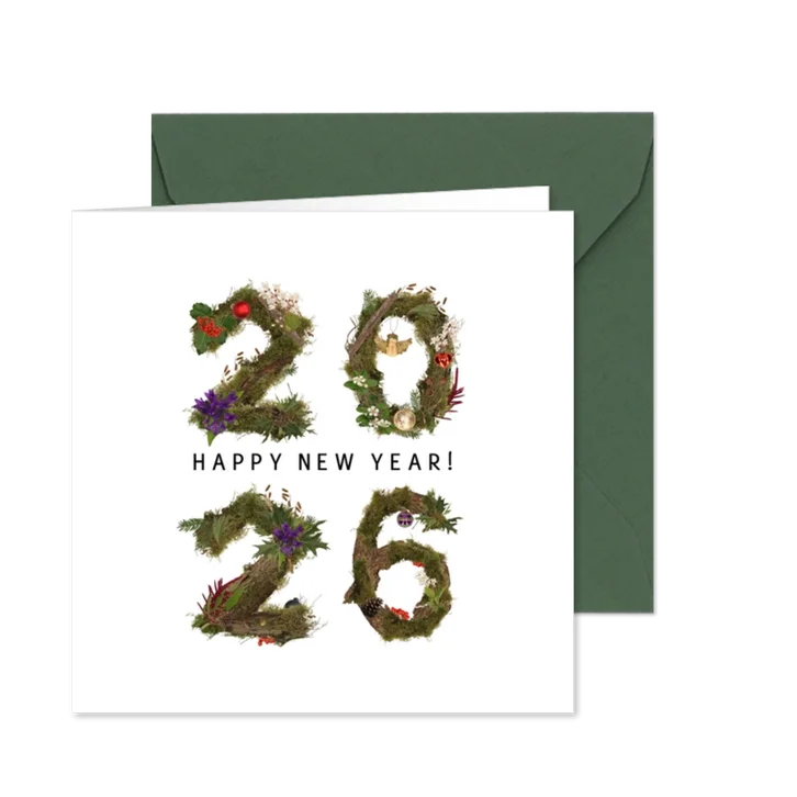 Nieuwjaarskaart 2026 natuur bos