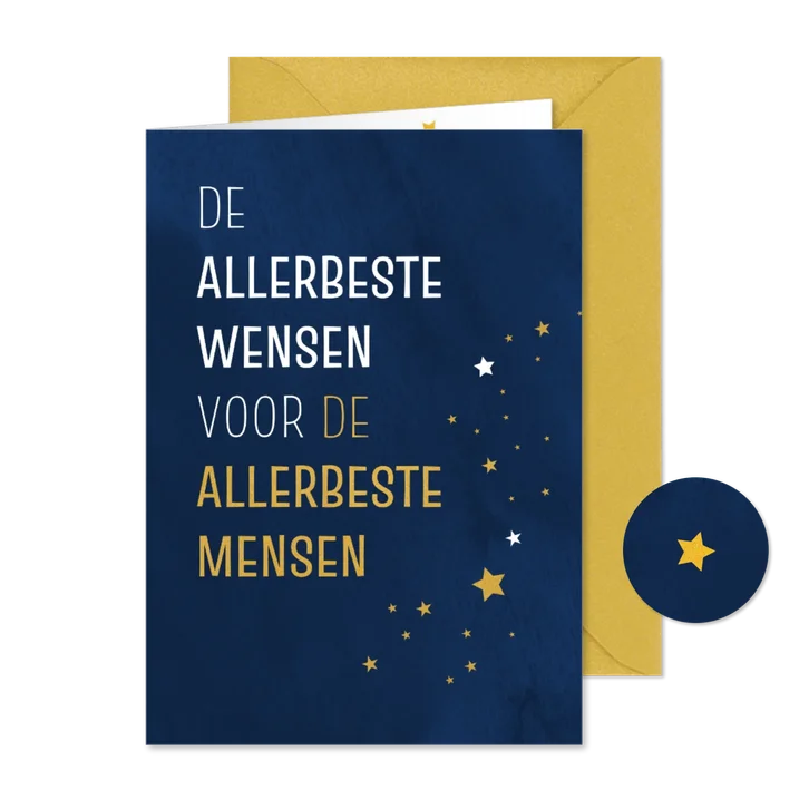 Nieuwjaarskaart 'de allerbeste wensen'