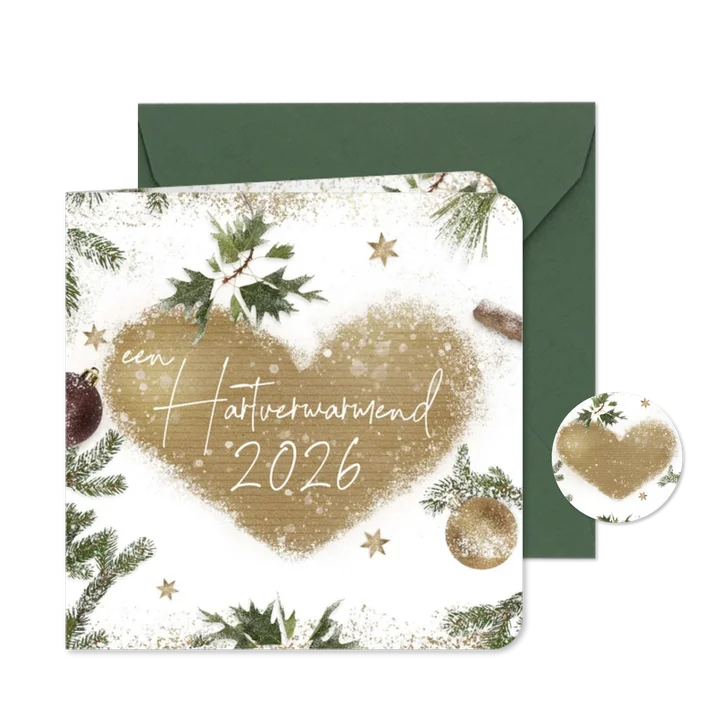 Nieuwjaarskaart hart kraft en natuur