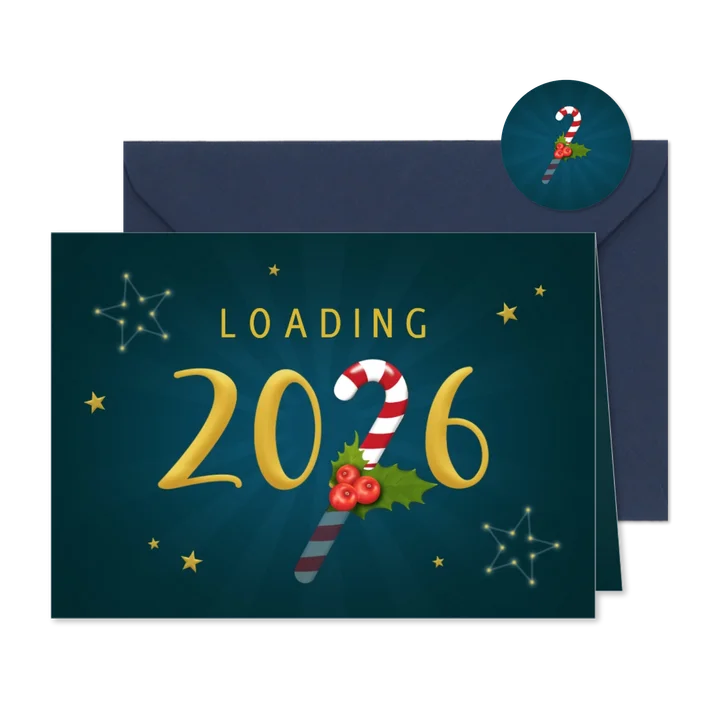 Nieuwjaarskaart loading 2026 zuurstok
