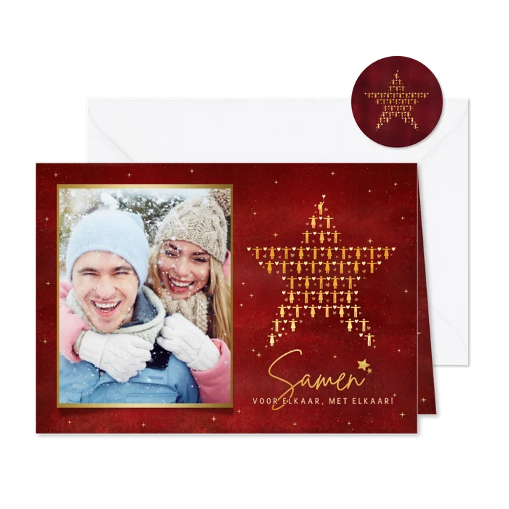 Nieuwjaarskaart - samen voor elkaar met foto