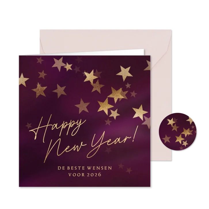 Nieuwjaarskaart sprankelende sterren