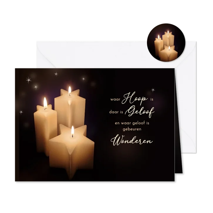 Nieuwjaarskaart ster kaarsen