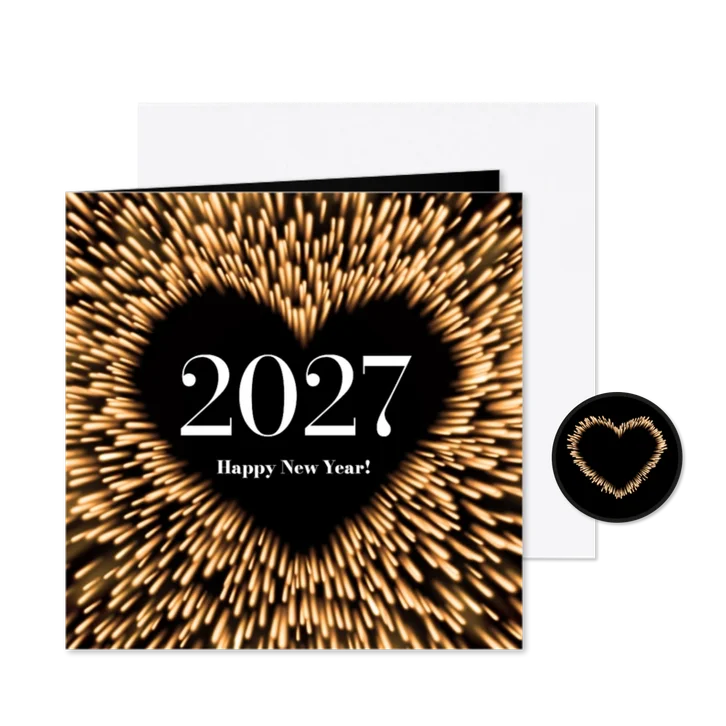 Nieuwjaarskaart stralend hart 2027
