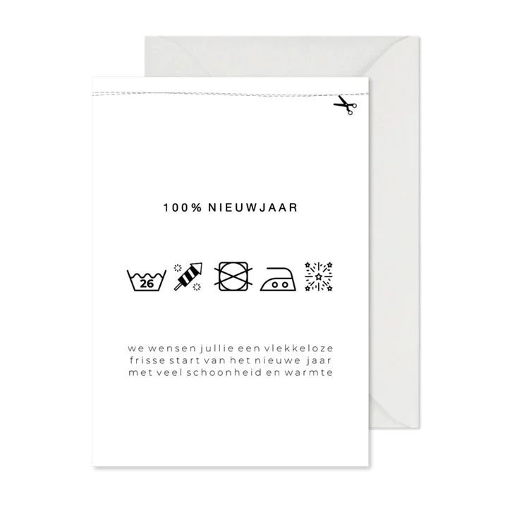 Nieuwjaarskaart waslabel