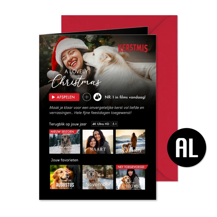 Originele en grappige tv streamingdienst kerstkaart