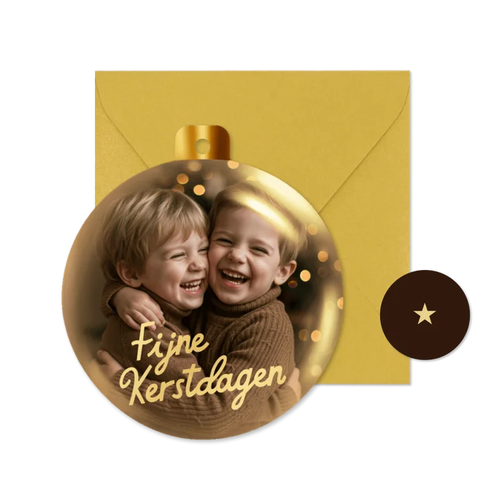 Originele kerstbal kerstkaart met foto