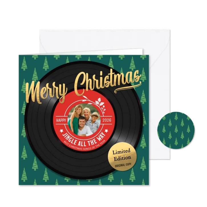 Originele kerstkaart LP Merry Christmas