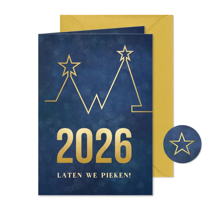 Originele zakelijke nieuwjaarskaart pieken in 2026 grafiek