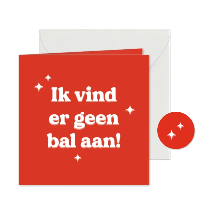 Rode typografische kerstkaart ik vind er geen bal aan grap