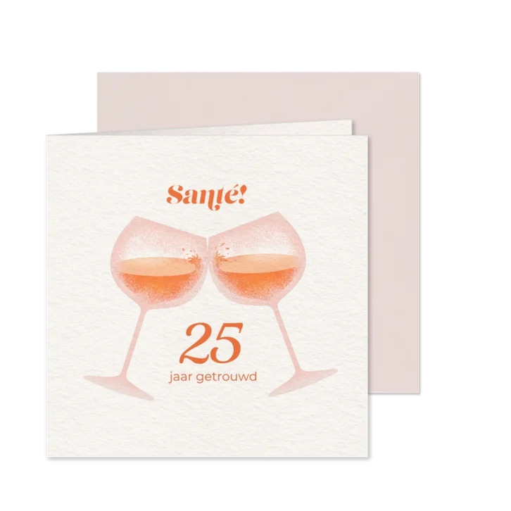 Romantisch jubileum kaartje proost op jullie trouwdag