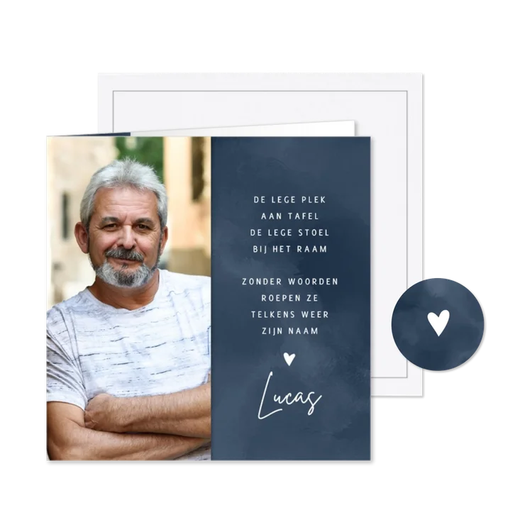 Rouw bedankt met foto en gedicht