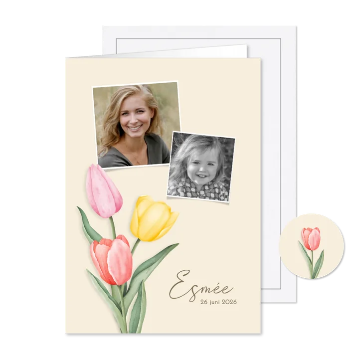 Rouwkaart aquarel tulpen