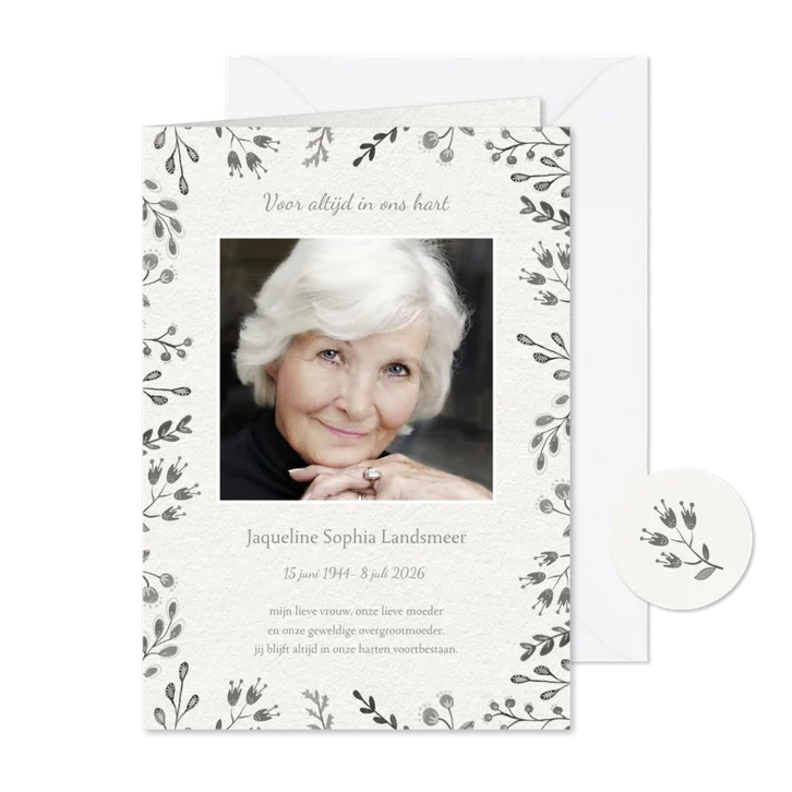 Rouwkaart Deelneming Bloemen