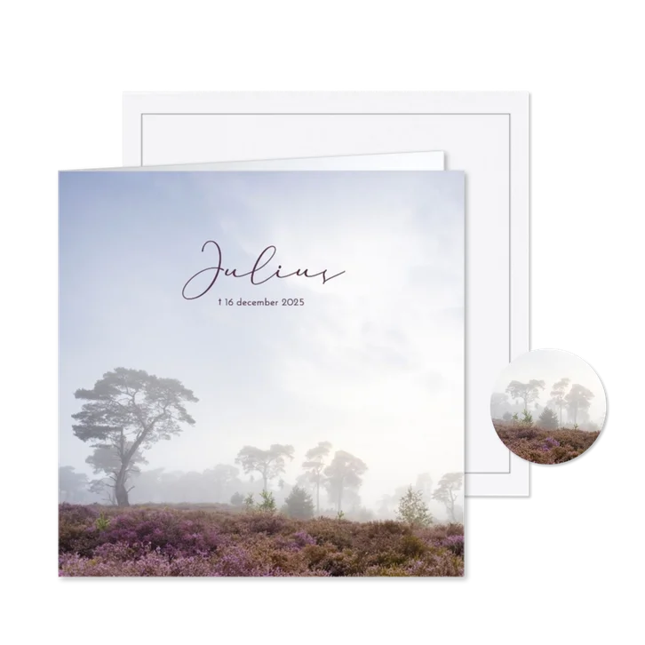 Rouwkaart met heidelandschap