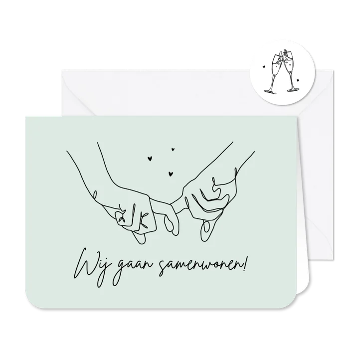 Samenwonen verhuiskaart liefde hartjes stijlvol