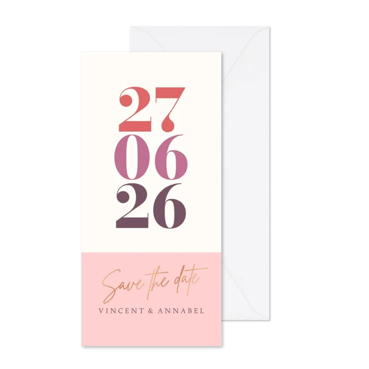 Save the date minimalistisch kleurrijk