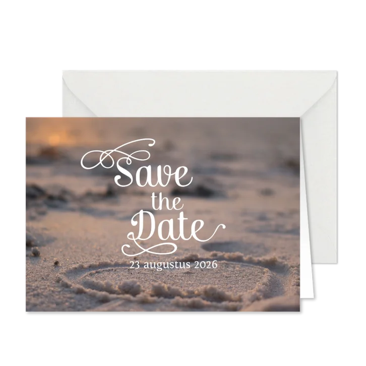 Save the date strand met hart
