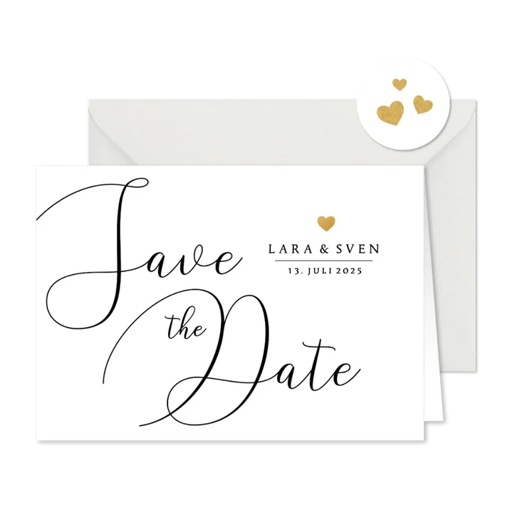 Save the date trouwkaart simpel minimalistisch eenvoudig