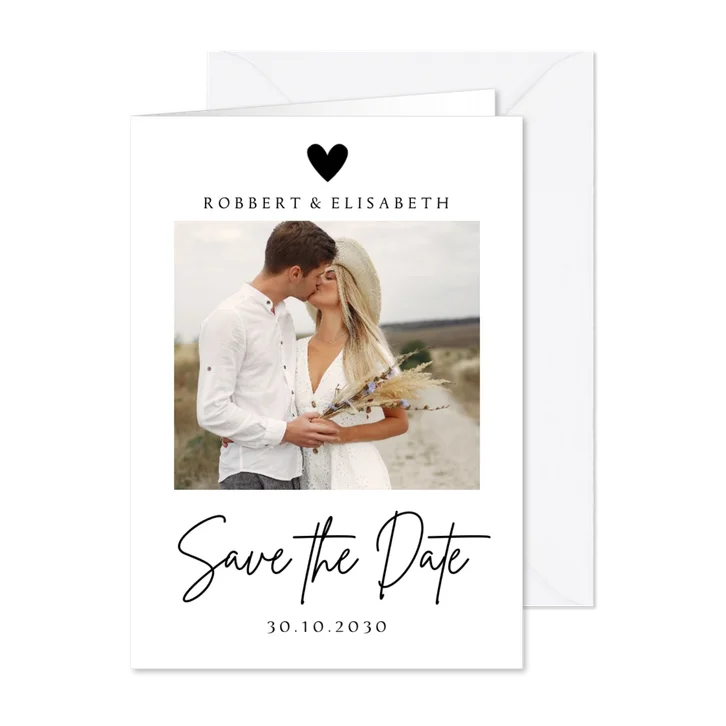 Save the Date zwart wit eigen foto