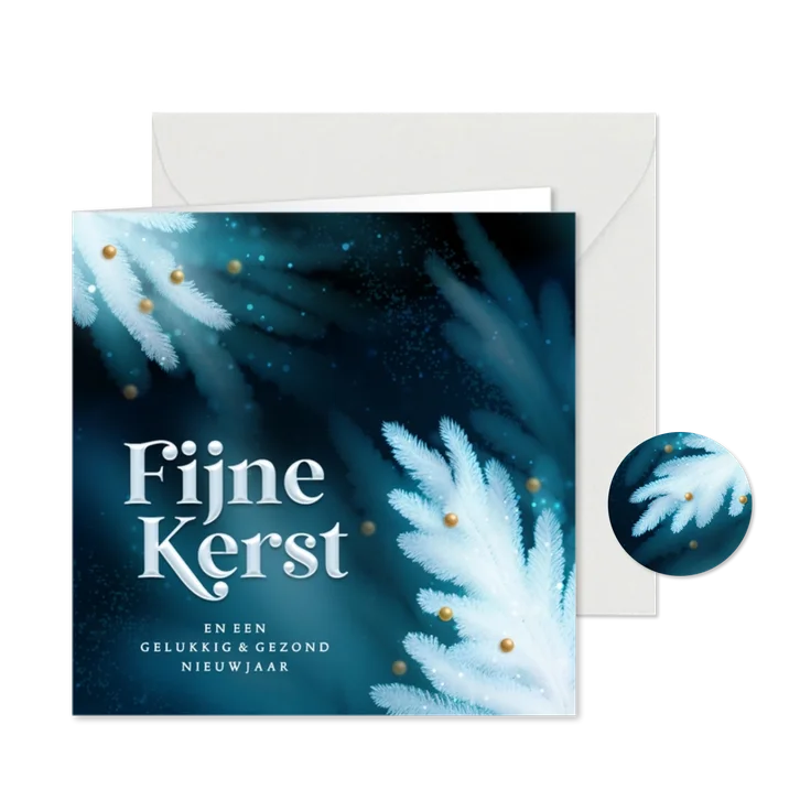 Sjieke kerstkaart kerstboom takken