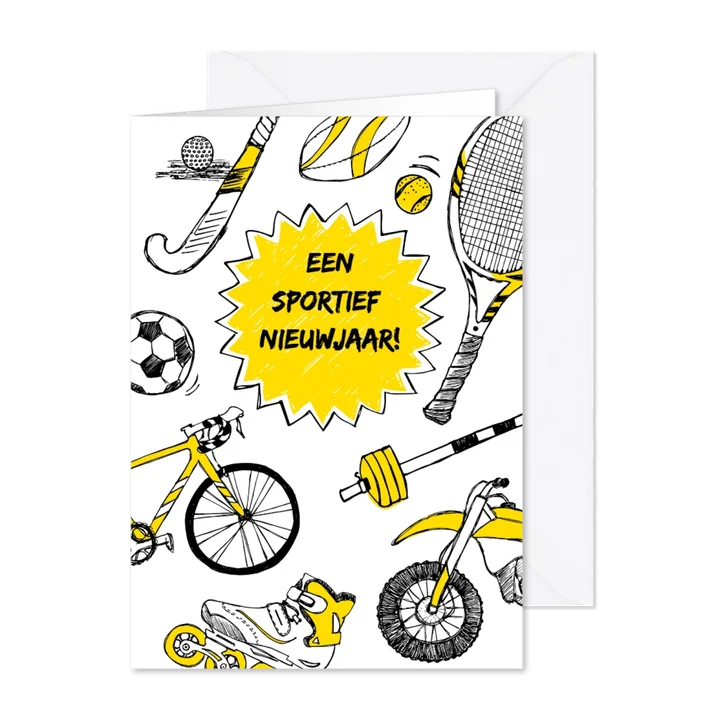 Sportieve nieuwjaarskaart