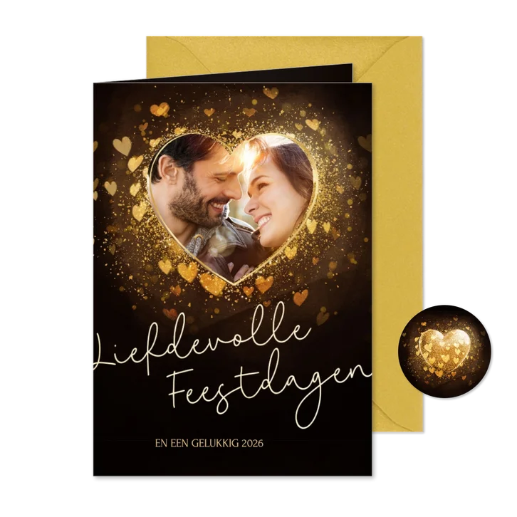 Sprankelende kerstkaart liefdevolle kerst met foto