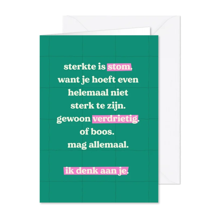 Sterkte kaart Pink Ribbon sterkte is stom