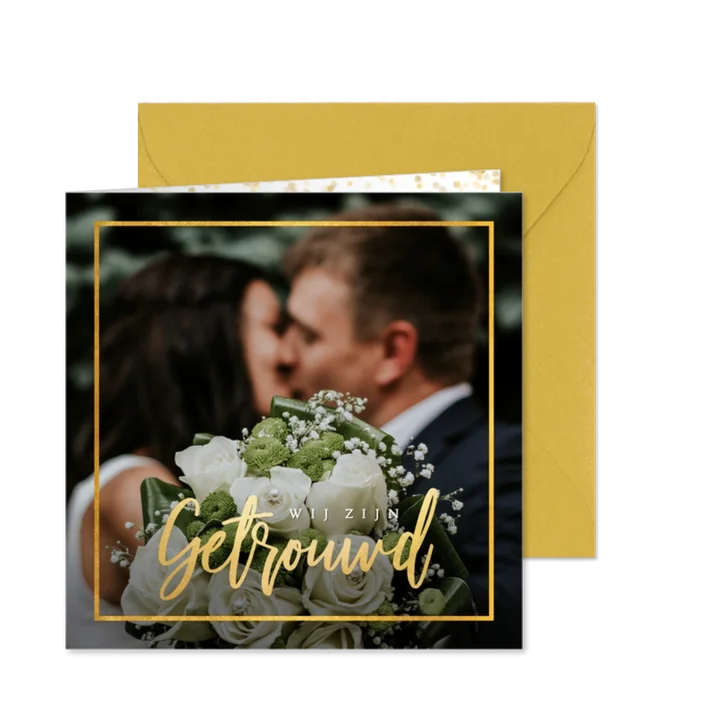 Stiekem getrouwd met gouden kader en eigen foto