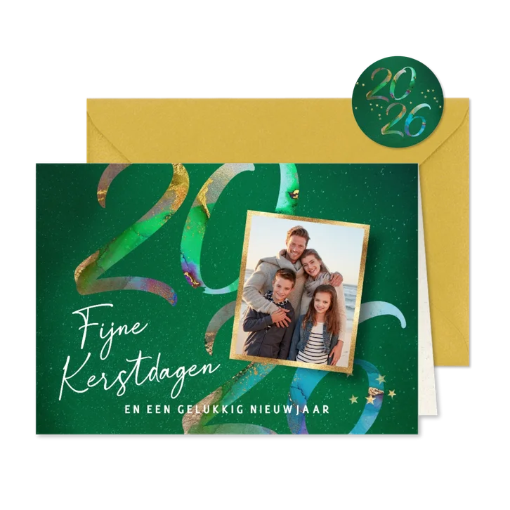 Stijlvol kerstkaartje met foto