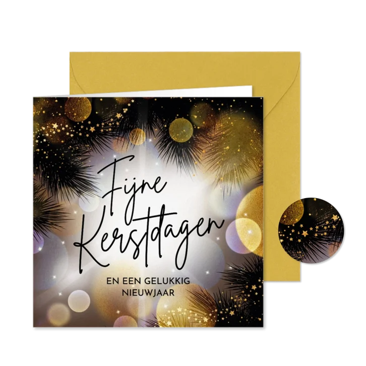 Stijlvol kerstkaartje met kerst licht