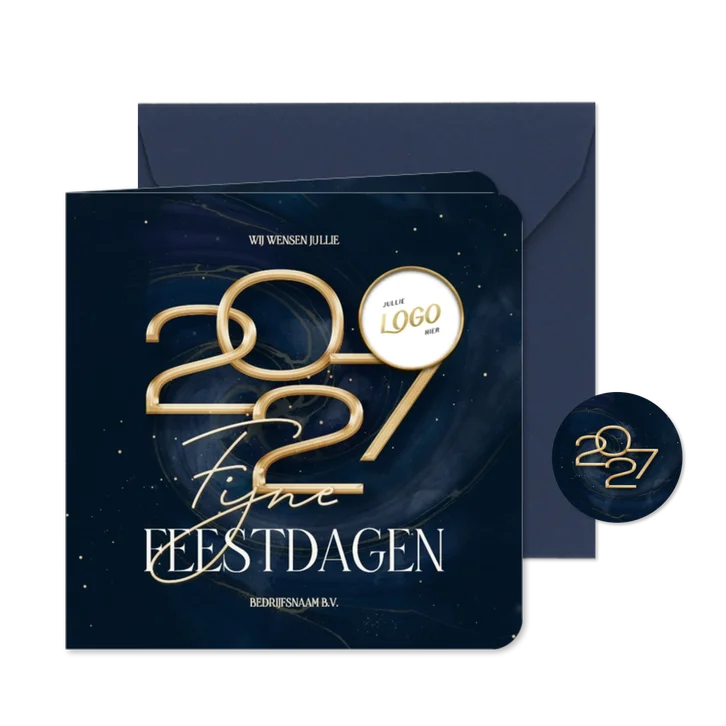 Stijlvolle 2027 zakelijke kaart met marmer swirl