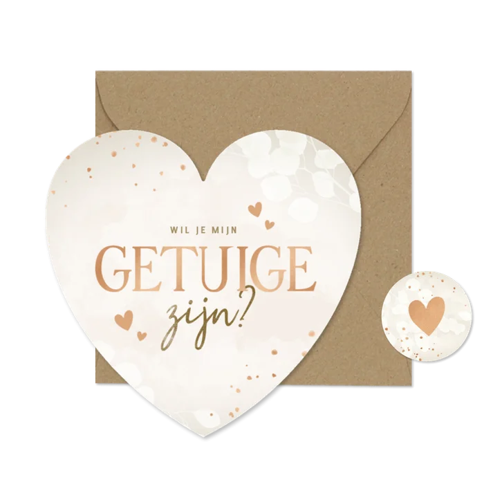 Stijlvolle getuige kaart eucalyptus in hartvorm